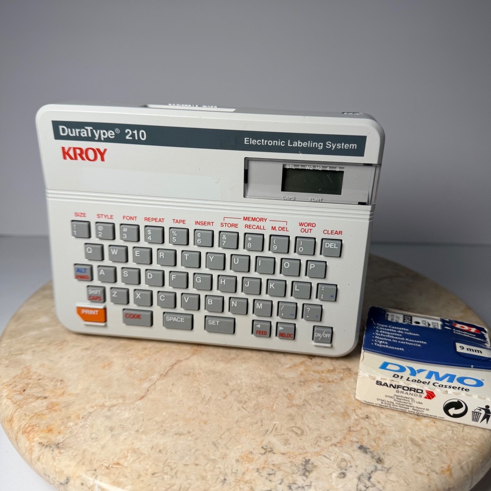 Kroy DuraType 210 Electronic Labeling System Gray Vintage Label Maker Works